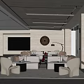 Modern Rest Area Sales Office Sales Center Negotiation Area Water Bar Area Front Desk Club Center 3d model