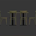 Dining Furniture Set With Light Wood Rectangular Table And Six Beige Chairs With Pink Seats
