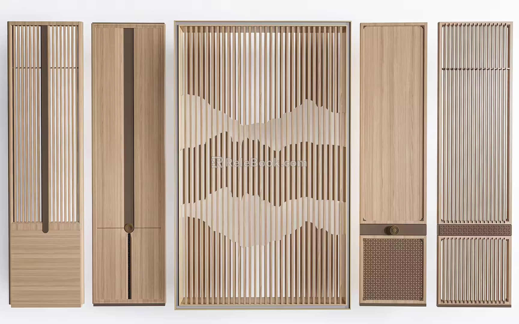 New Chinese style door and window grille partition lattice window grille doors and windows 3d model
