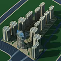 Aerial Planning of Urban Residential High Rise Buildings With Road Network And Green Spaces