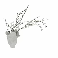 Ruffled White Vase With Olive Branches And Small Olive Fruits Decorative Arrangement