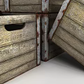 Rustic Wooden Storage Baskets With Metal Trim For Organizing And Stacking