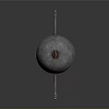Ancient Sword With Long Metal Blade And Spherical Guard Vertically Displayed On Gray Gradient Background