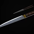 Traditional Medieval Weapon Set Including Long Sword Dagger With Leather Sheath And Wooden Handle