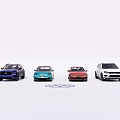 Volkswagen Car Collection Showcasing Various Colors And Different Models 3d model