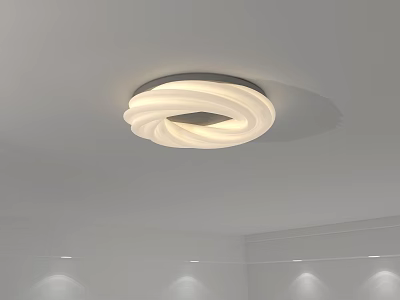 Modern White Circular Ceiling Light With Soft Illumination And Minimalist Design 3d model