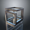 Modern Nested Metal Cube Frame Decorative Side Table For Home Living Space 3d model