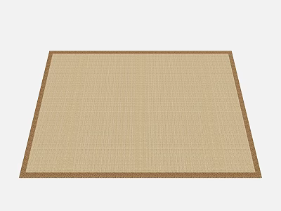 High Quality Square Beige Woven Rug With Brown Border And Classic Design 3d model