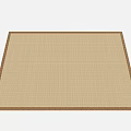 High Quality Square Beige Woven Rug With Brown Border And Classic Design 3d model