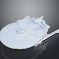 Futuristic White Spacecraft Model With Disc Shaped Structure For Cosmic Exploration