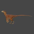 Realistic Feathered Dinosaur Model In Standing Pose With Detailed Texture