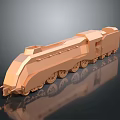 Golden Electric Toy Train With Streamlined Design Metallic Texture And Wheels