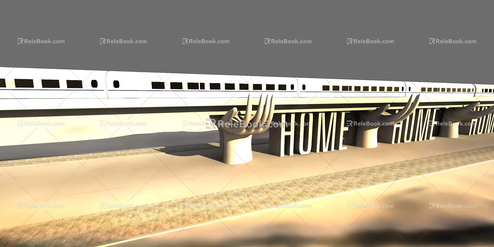 High-speed rail 3d model