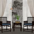 New Chinese style leisure sofa combination leisure chair combination 3d model