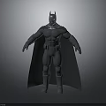 Detailed 3D Batman Character Model With Cape Helmet And Muscular Body