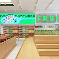 Fresh Fruit Store With Green Walls Wooden Shelves Fresh Fruits Checkout Counter And Cartoon Figure