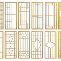 Various Decorative Partition Designs With Geometric Patterns Wooden Frames And Traditional Modern Styles 3d model