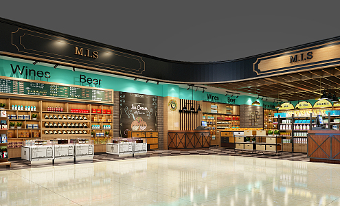 Modern Supermarket Convenience Store Supermarket 3d model