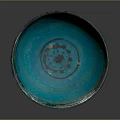 Hand Carved Turquoise Decorative Bowl With Intricate Patterns And Artisan Craftsmanship