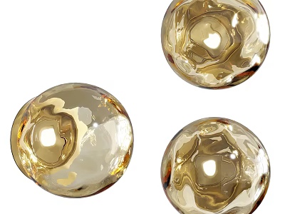 Amber Glass Globe Wall Lamps With Modern Elegant Design For Home Decor Lighting 3d model