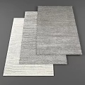 Modern Square Rugs In Neutral Tones With Textured Patterns And Soft Fabric 3d model