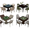 Modern Mahjong Table and Chair Mahjong Table Chess and Card Table 3d model