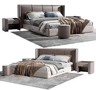 Modern Double Bed 3d model