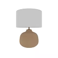 Modern Table Lamp With White Lampshade And Light Brown Textured Ceramic Base 3d model