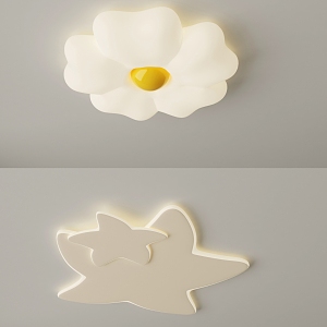 Cream wind ceiling lamp lighting combination decorative lamp 3d model