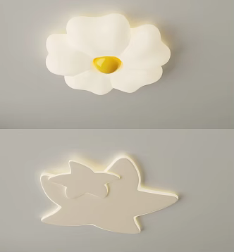 Cream wind ceiling lamp lighting combination decorative lamp 3d model