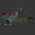 Space Exploration Aircraft 3D Model With Gray Body Black Nose And Red Stripes
