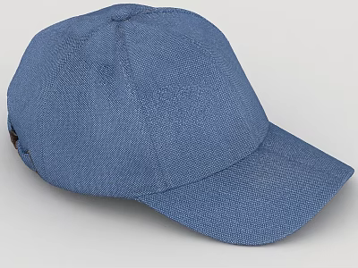 Blue Denim Baseball Cap With Classic Design For Casual Everyday Wear 3d model