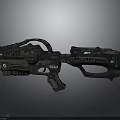 Futuristic Sci Fi Weapon With Advanced Mechanical Design And Tactical Grip 3d model