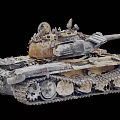 Old Battle Worn Tank With Rusty Cannon Tracks Turret And Damaged Armor Plates