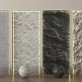 Various Textured Background Wall Panels With Decorative Spheres For Interior Design
