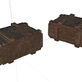 Two Rustic Wooden Boxes With Vintage Plank Design And Solid Structure