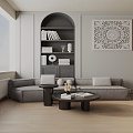 Modern three-seat sofa 3d model