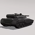 Modern Black Military Tank Design With Main Gun Tracks And Armor