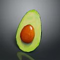 Fresh Ripe Halved Avocado Showing Green Flesh and Brown Seed on Dark Background