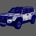 Toyota White Off Road SUV With Roof Rack Distinctive Grille And Orange Seats