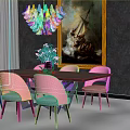 Modern Dining Table and Chair Combination Table and Chair Combination 3d model