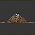 Pile Of Brown Powder With Granular Texture And Small Tool On Top