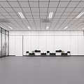 Modern Office Reception Interior Design With Front Desk Chairs Plants And Glass Partitions