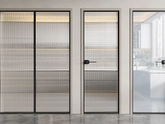 Modern swing door glass sliding door 3d model