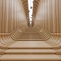 Elegant Contemporary Staircase Interior Design With Wooden Steps And Ambient Lighting