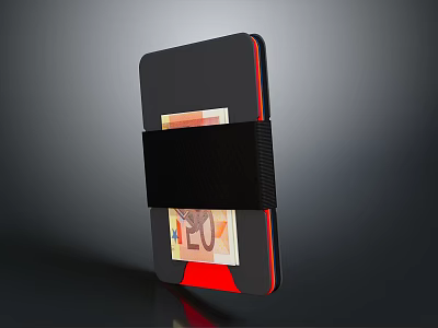 Portable Slim Laptop With Black Red Sleek Design And Protective Strap For Modern Users 3d model