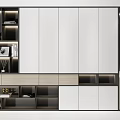 Modern bookcase multi-functional decorative cabinet combination 3d model