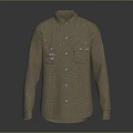 Brown Long Sleeve Shirt With Chest Pockets And Left Chest Badge