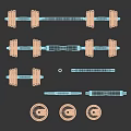 Adjustable Fitness Sports Equipment With Black Weight Plates And Orange Knobs