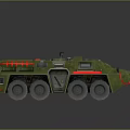 Green Six Wheeled Military Armored Vehicle With Roof Equipment And Ventilation Grilles